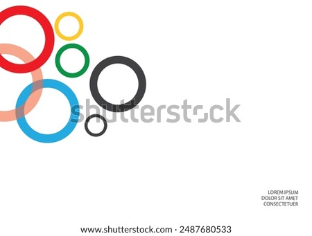 Colored rings on a white background.
