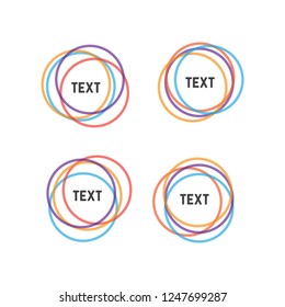 Colored rings. Overlapping circles bubbles vector color ring
