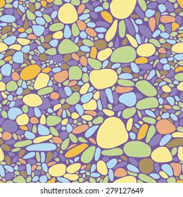 Colored river stones - vector seamless pattern