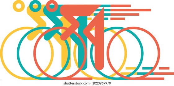 colored road bike pictogram
