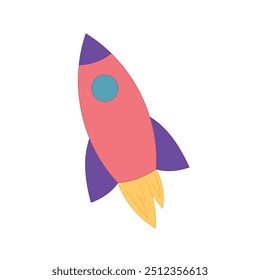 Colored rocket Children toy Science and space Vector