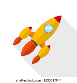 Colored Rocket Ship Icon Flat Design Stock Vector (Royalty Free