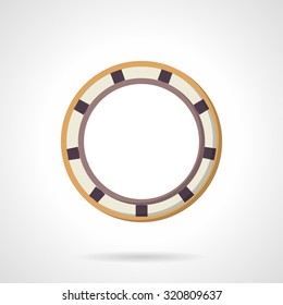 Colored rolling bearing. Flat style vector icon. Parts for reduce rotational friction. Elements for web design and business