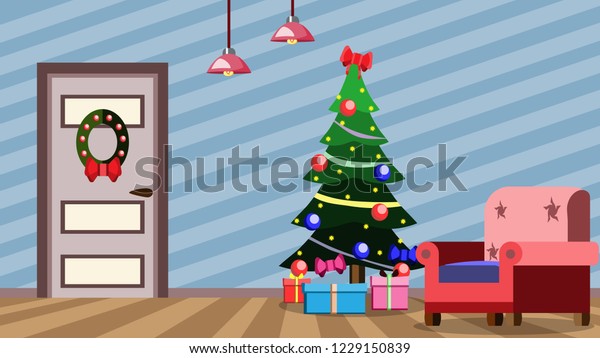 Colored Room Design Door Armchair Christmas Interiors