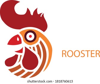 Diseño de la plantilla de logotipo de gallo de colores