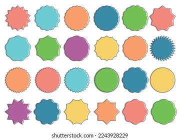 Banner redondo de color en ilustración vectorial de estilo plano aislado en blanco