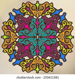 Colored round. Bright background.