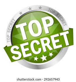 colored round button with banner Top Secret
