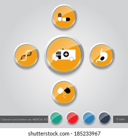 Colored round buttons set MEDICAL #3