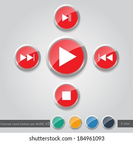 Colored round buttons set MUSIC #2