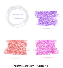 colored round design elements, texture - red pastel chalks. vector illustration