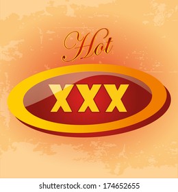 a colored round icon with some text in a textured background