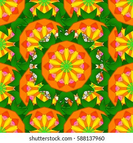 Colored round ornament pattern on a background. Vector Mandala.