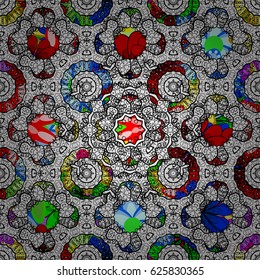 Colored round ornament pattern on a background. Vector Mandala.