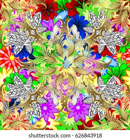 Colored round ornament pattern on a background. Vector Mandala.