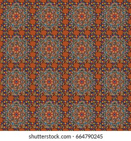 Colored round ornament pattern on a background. Vector Mandala.
