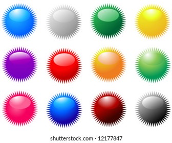 colored round sticker icons