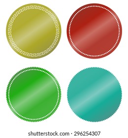 Colored round stickers. Set of blank promotional labels. Vector illustration, you can change the shape and color as you wish