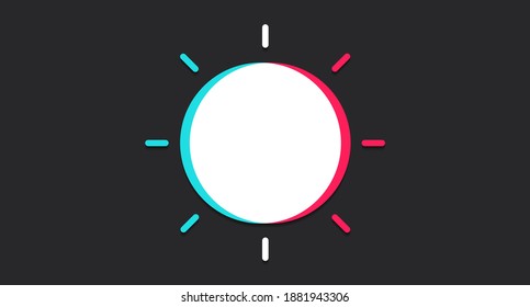 Colored round sun with rays isolated on a dark background. Icon of a colored sun, a three-colored star. Vector illustration