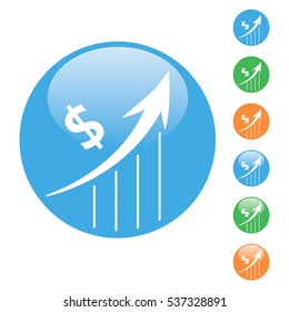 colored round vector simple icons vector illustration of business graph