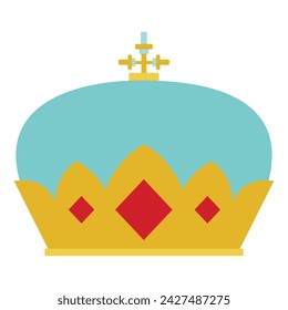 Colored royal crown icon Vector illustration