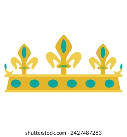 Colored royal crown icon Vector illustration