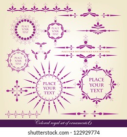 Colored royal set of ornaments