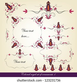 Colored royal set of ornaments