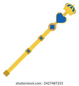 Colored royal staff icon Vector illustration