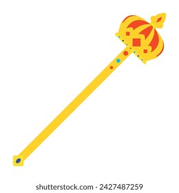 Colored royal staff icon Vector illustration