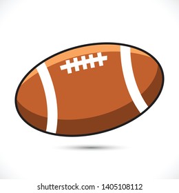 Colored rugby ball vector illustration. Sport rugby ball vector art on white background