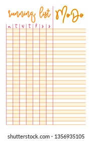 Colored running list for the diary page. Case planning system based on Bullet Journal.