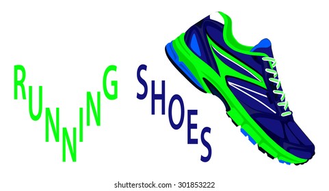 colored running shoes. vector illustration