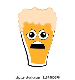 Colored sad beer glass icon