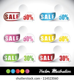 colored sale labels stickers banners