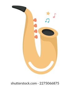 colored saxophone design over white