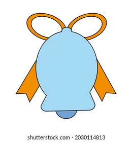 Icono de timbre de escuela de color sobre fondo blanco para uso en diseño de clipart o web