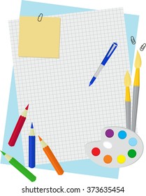 colored school equipment