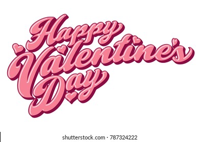 A colored script lettering treatment of the phrase Happy Valentine's Day