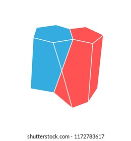 colored scutoid geometric symbol. vector design.