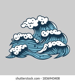 Sea waves foam vector hand drawing stock vector royalty free 704466970