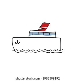Farbiges Schiff mit Doodle Art