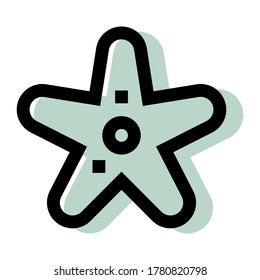 Colored Sea star icon vector in flat design. Concept for animal. Eps10 vector illustration.