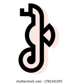 Vector de icono del caballito de mar de color en diseño plano. Concepto de animal. Ilustración vectorial Eps10.