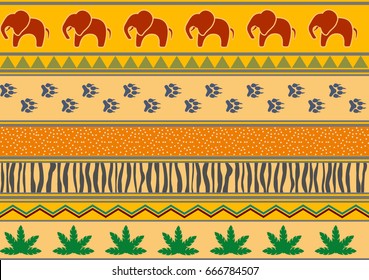 Colored seamless abstract African Safari pattern