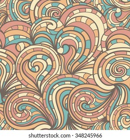 Colored seamless background of curly patterns