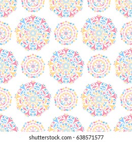 Colored seamless background. Floral pattern. Vector illustration