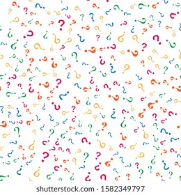 Colored seamless background with question marks. Vector illustration.