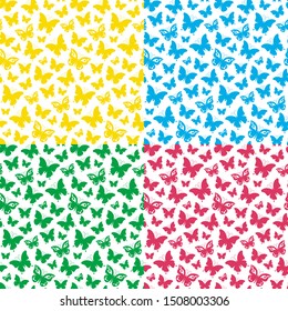 Colored seamless butterfly pattern is great for creating gift paper, wallpaper, wedding greeting cards and textile
