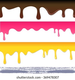 Colored seamless drips background, vector illustration